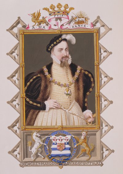 Portrait of Henry Grey, Duke of Suffolk from Memoirs of the Court of Queen Elizabeth by Sarah Countess of Essex